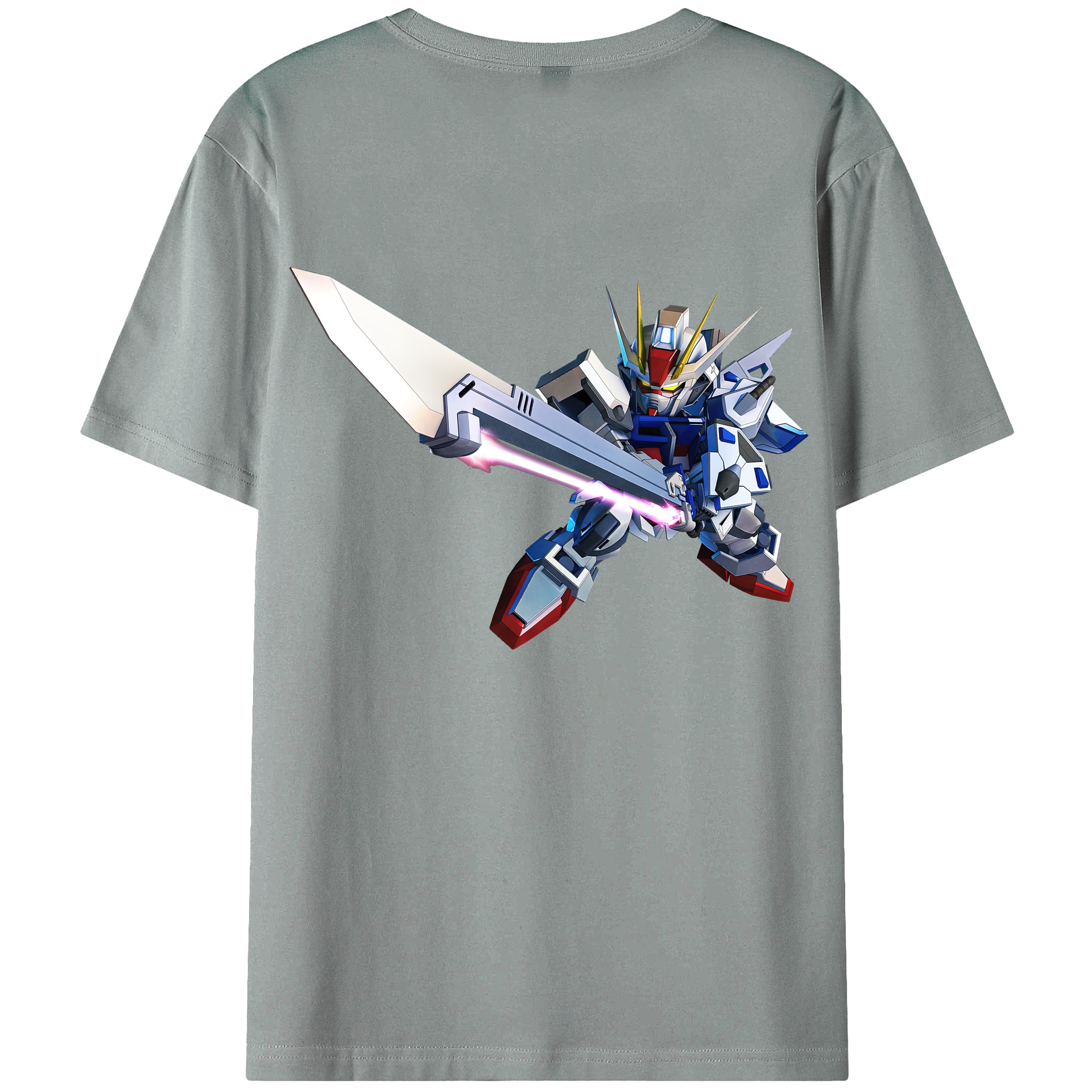 （画像用） 機動戦士ガンダム Mobile Suit Gundam 綿100％ メンズ半袖Tシャツ（バックプリント） 通気性